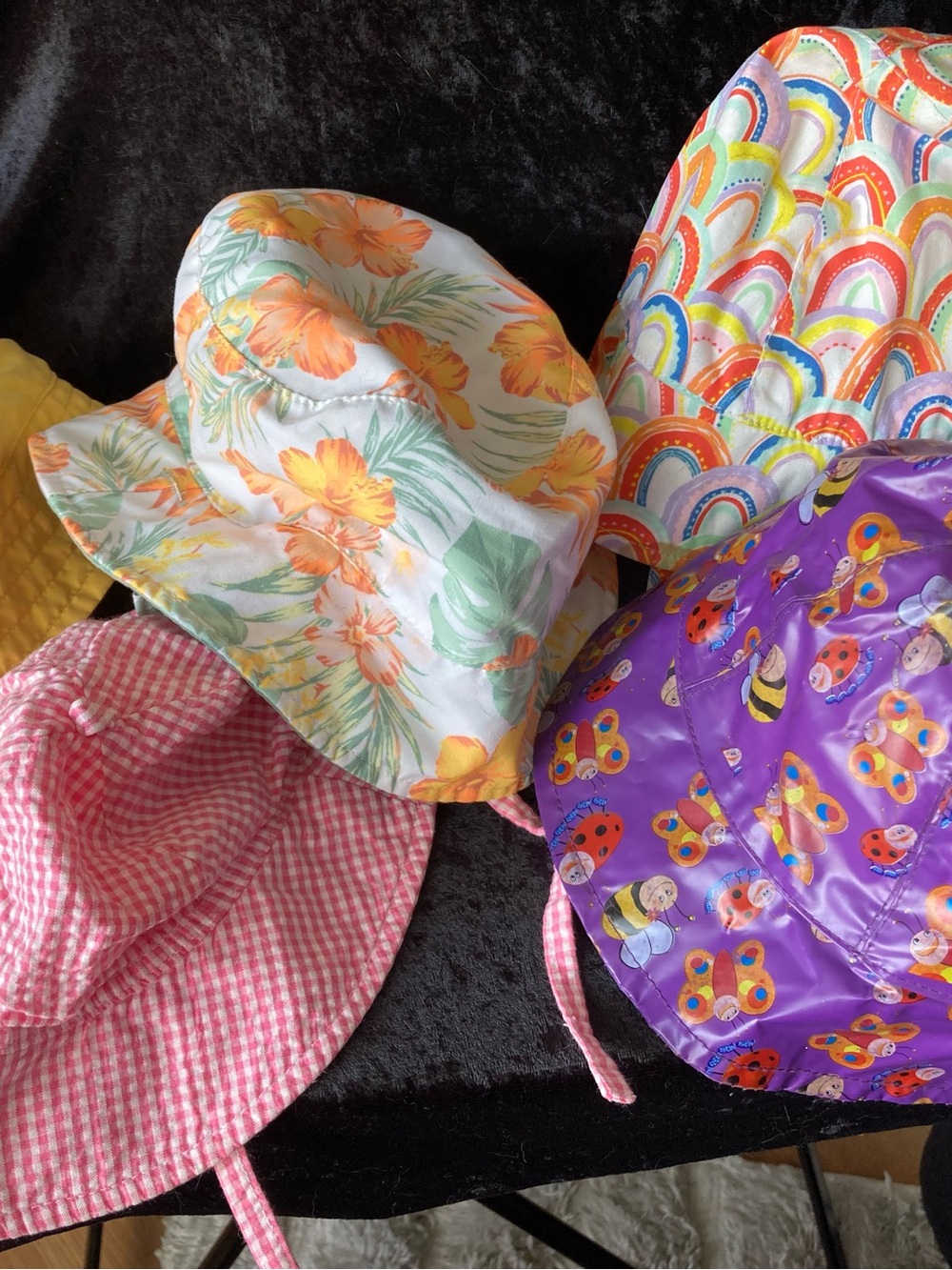 Kids Bucket Hats - Summer Floral, Rainbow, Gingham, Purple Bug Assorted lot